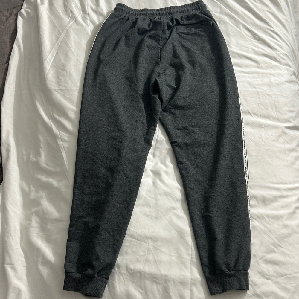 Hood Crew Men’s Gray Drawstring Sweatpants with Back Pocket, 2 Front Zip. XL - Picture 3 of 7